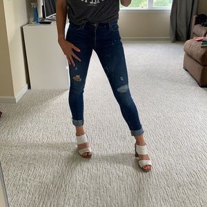 Loft skinny distressed jeans